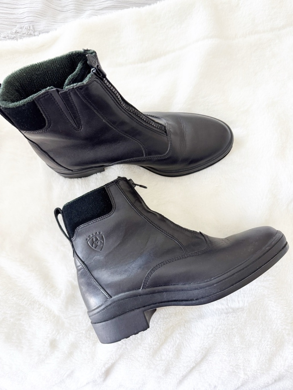 ARIAT EXTREME WINTER INSULATED ZIP UP BLACK HORSE RIDING JODHPUR BOOTS sz 8B